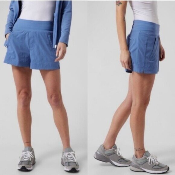 Athleta Trekkie North Short 14 Blue Active Pocket Hiking UPF Breathable - Picture 4 of 11